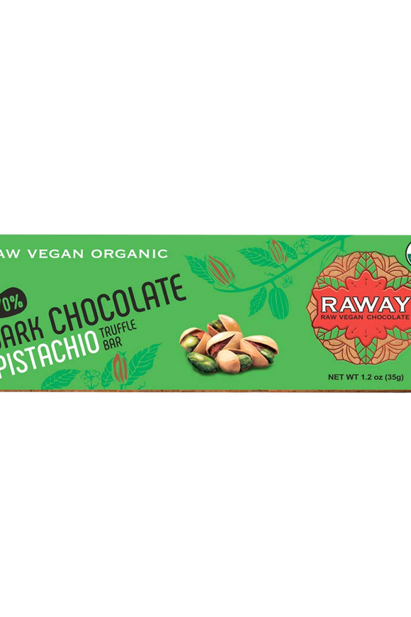 Raway Raw Vegan Chocolate Bars Dark Chocolate Pistachio Praline