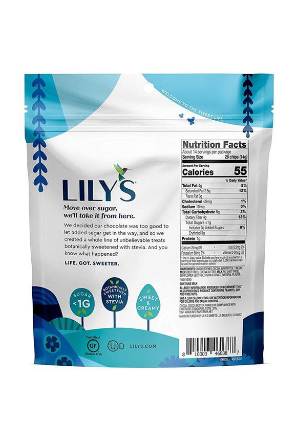 Lilys Less Sugar Baking Chips 7oz Resealable Bags