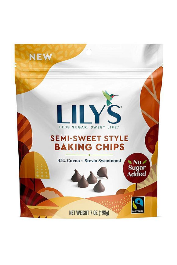 Lilys Less Sugar Baking Chips 7oz Resealable Bags