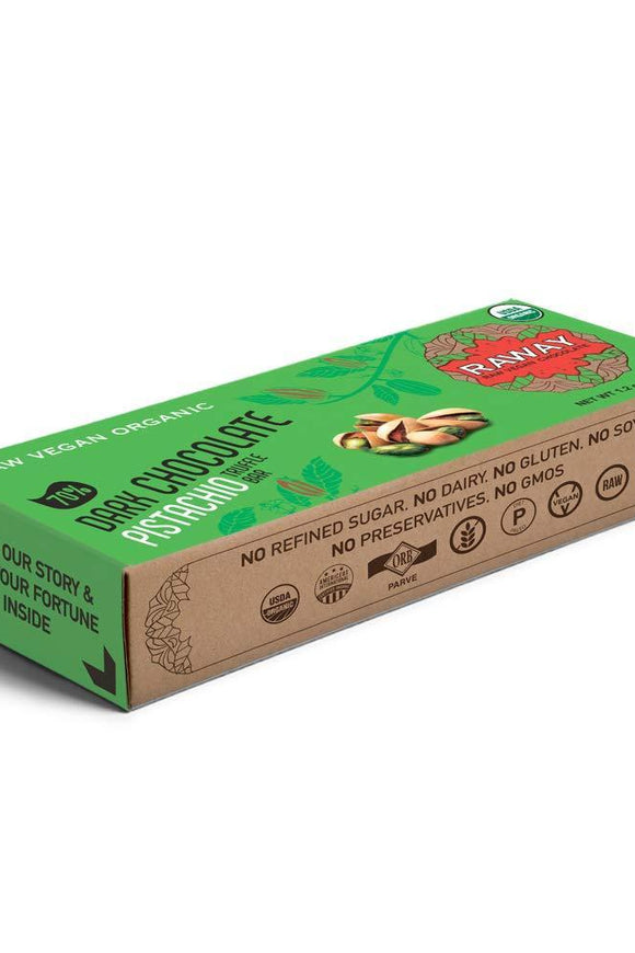 Raway Raw Vegan Chocolate Bars Dark Chocolate Pistachio Praline